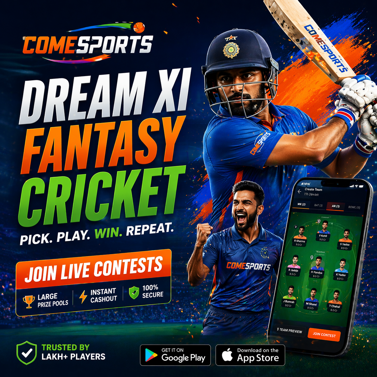 Come APK DL fantasy sports main visual
